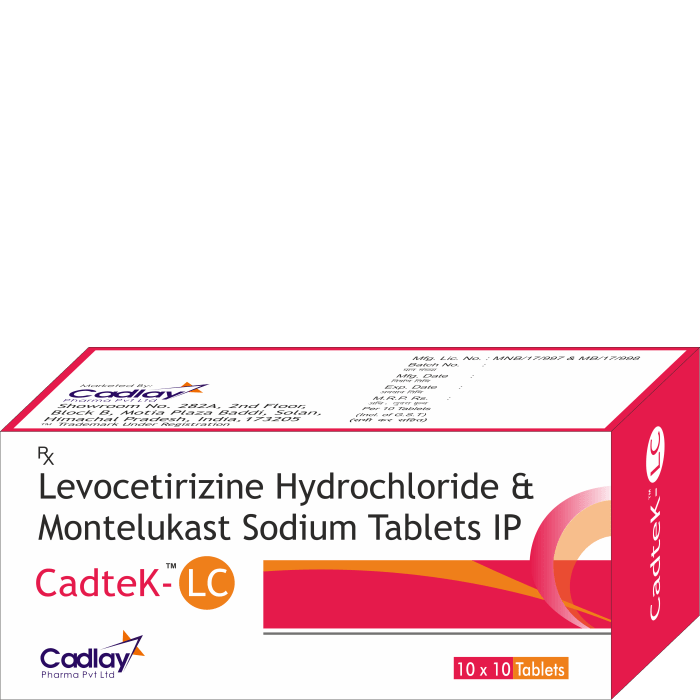 Cadtek-LC-Levocetirizine-hydrochloride-Montelukast-Sodium-Tablets-IP-Cadlay-Pharma-Private-Limited-Baddi